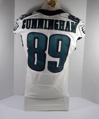 2014 Philadelpia Eagles B.J. Cunningham 89 משחק הונפק ג'רזי לבן 42 DP28582 - משחק NFL לא חתום משומש