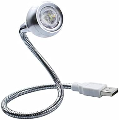 UXZDX 3W LED ספר LED אור USB מופעל צוואר גמיש מנורה ניידת לבן או מתכת תאורה לבנה חמה למחשב מחשב, מחברת