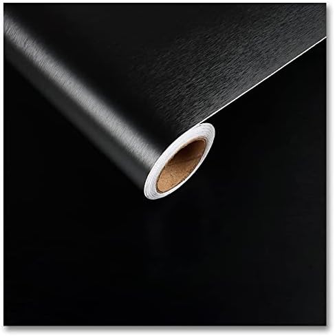 CRE8TIVE מוברש נירון נירוסטה נירוסת נייר מגע למכשירים 24 X118 קליפה שחורה ומקל טפטים מתכתית עמידה בחום