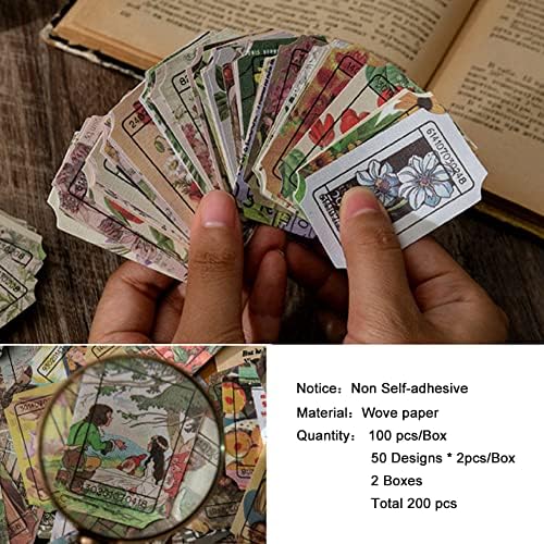 נייר אלבום וינטג 'ליומן - 200 יצירות מיני גרוטאות כרטיסים כתבי עת זבל יומן אלבום קלף הכנת DIY אמנות מלאכה