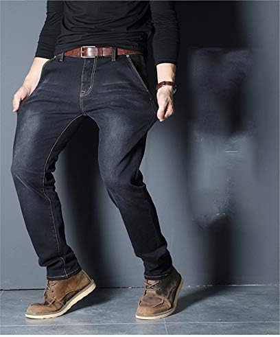 מכנסי ג'ינס רופפים של Andongnywell מכנסיים מותניים אלסטיים מכנסיים רופפים מכנסיים מוצקים מזדמנים נמתחים