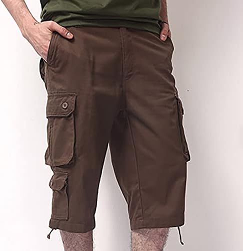 מכנסיים קצרים כותנה גדולה רופפת אופנה של גברים של גברים כיס רב מקרית רחוב סגנון קפריס 12 מתנה