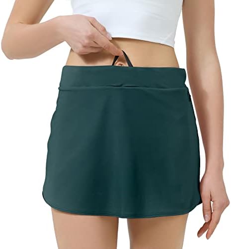 חצאיות טניס של Ovruns לנשים עם מכנסיים קצרים כיסים אתלטי ריצה חצאיות ספורטס לספורט אימון גולף