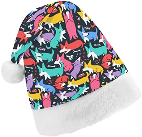 מצחיק חמוד צבעוני קורגי כלבים דפוס חג המולד סנטה כובע עבור אדום חג המולד כובע חג טובות חדש שנה חגיגי ספקי צד