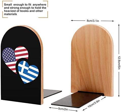 יוון ארהב דגל עץ תומכי ספרים ללא החלקה ספר עומד ספר בעל ספר מסתיים תומך מדף ספרים מדפי דקור 1 זוג