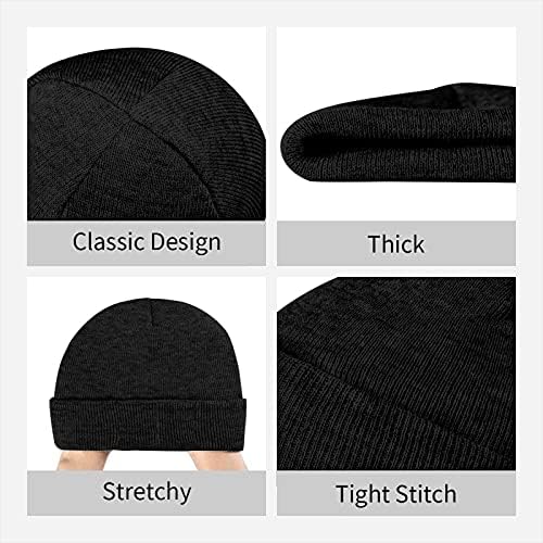 אנימה הדפסת סרוג כובע חם רך אופנתי עמיד לסתיו וחורף לגברים נשים סרוג כובעים שחור