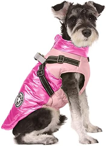 מעילי חורף של כלב Doggiekit, מעיל כלבים נעימים אטומים למים למזג אוויר קר, ז'קט חם לחיות מחמד עם רתמה וטבעת
