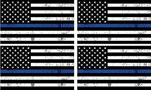 קו כחול דק כחול חיים חומר דגל מדבקת מדבקת מכונית מכונית מדבקות מתנה תמיכה בתמיכה שוטרים אכיפת חוק 5x3 אינץ
