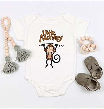 Triplebdesigns קוף קטן מצחיק מצחיק חמוד מקלחת לתינוק מתנה גוף גוף מתנה לתינוקות יילודים
