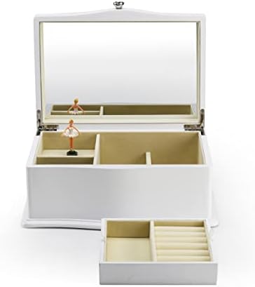 מטון לבן מסתובב בלרינה 18 הערה קופסת תכשיטים מוזיקלית מעץ - שירים רבים לבחירה - טורנה סורנטו
