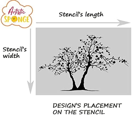 שני עצי פרחים טבע סטנסיל א5 א4 א3 & מגבר; גדלים שונים עמיד לשימוש חוזר עבור כרטיסי רעיונות קישוט הווה מתנה /