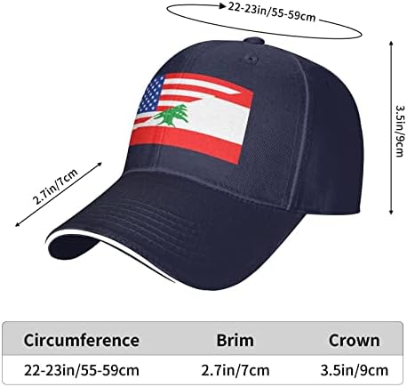 BBQT אמריקאי דגל לבנוני כובע בייסבול כובע נשים כובע יוניסקס כובע גולף מתכוונן