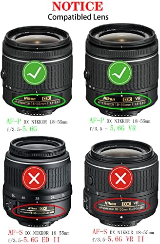 כיסוי כובע עדשות 55 ממ עבור Nikon AF-P DX Nikkor 18-55 ממ f/3.5-5.6G VR, Sony Fe 28-70 ממ f/3.5-5.6 OSS, Huipuxiang