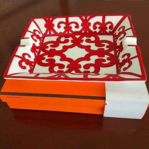 גאדג'טים מתקדמים מתקדמים תבנית אדומה סינית שני מחזיקים קרמיקה סיגרית מאפרה עם קופסת מתנה מקורית