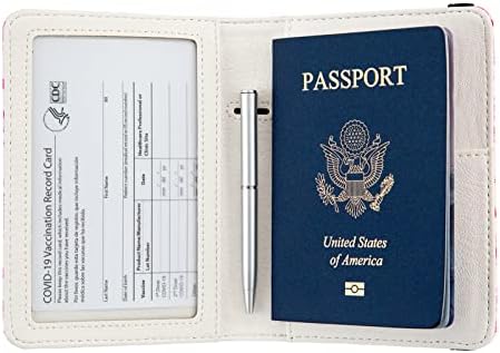דרכון וחיסון כרטיס בעל קומבו דרכון מחזיק עם חיסון כרטיס חריץ ארנק אשראי כרטיס מגן עם חסימת נשים גברים