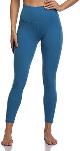 צבעוניקואלה נשים גבוהה מותן יוגה מכנסיים 7/8 אורך חותלות עם כיסים