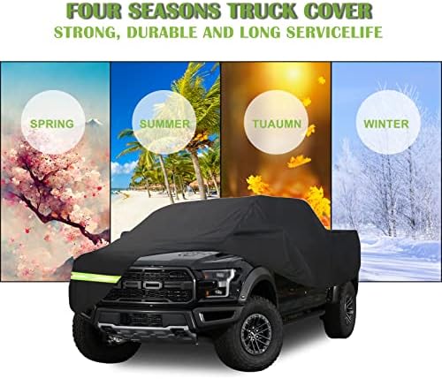 כיסוי משאית Avnicud אטום למים כל מזג האוויר - טנדר חיצוני כיסוי גשם שלג UV אבק אבק הגנה על ברד - התאמה אוניברסלית