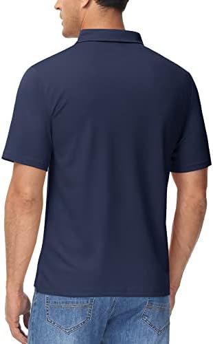 חולצות פולו מזדמנים של Magcomsen לגברים שרוול קצר עם חולצות גולף בכיס חולצות קיץ יבשות מהירות