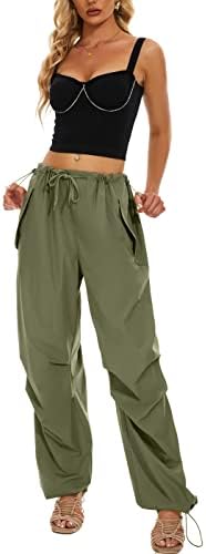 מכנסי מטען מכנסי מטען מכנסי מטען נשים שקיעה y2k מגרש אלסטי מותניים נמוכים מכנסי טרנינג עם כיסים רחוב ללבוש