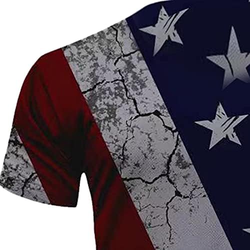 כוכבים ופסים מדפיסים חולצת טריקו לגברים דגל אמריקאי ארהב יום העצמאות יום 4 ביולי חולצת טי חייל
