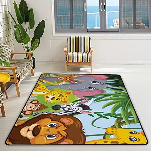 זוחל שטיח מקורה משחק מחצלת חיות בר יער לסלון חדר שינה חינוכי משתלת רצפה שטיחים שטיחים 80x58in