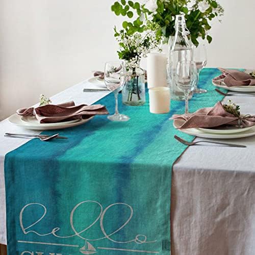 קישוטי ארקני סאנשיין קיץ כחול בצבעי מים שולחן שולחן