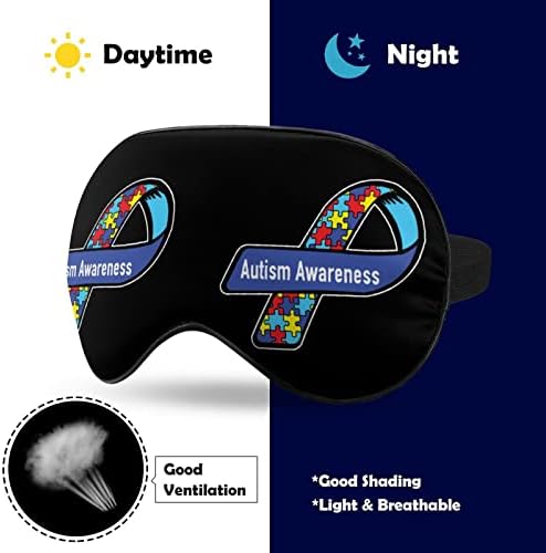 מודעות לאוטיזם מסכת שינה מסכת שינה קלת משקל מכסה עיניים מכסה מסיכת עיניים עם רצועה מתכווננת לגברים
