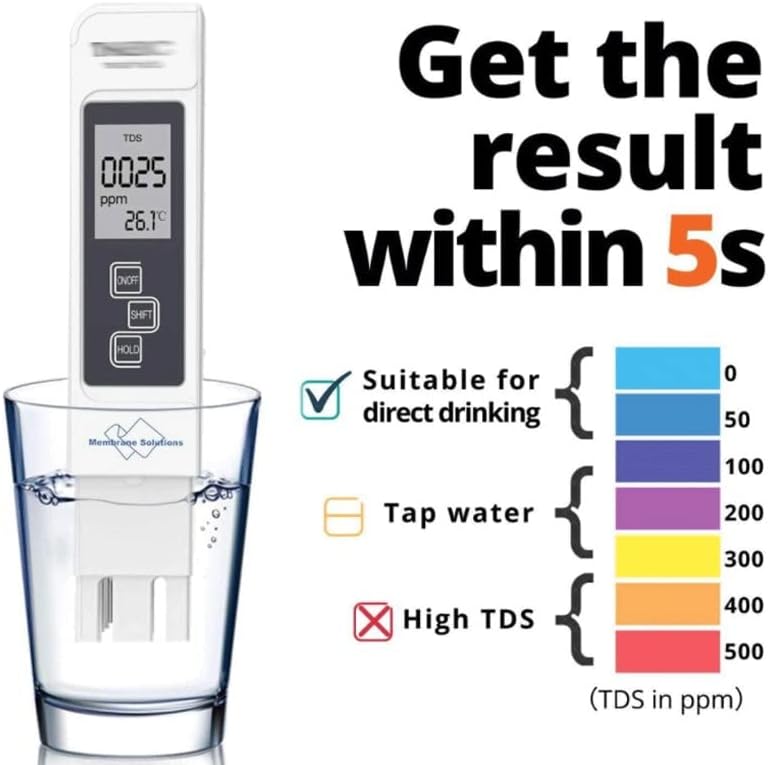 ZYJBM בדיקת איכות מים דיגיטלית TDS TDS EC METER טווח 0-9990 טמפרטורת מים רב-פונקציונלית טמפרטורת