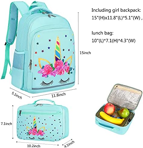 תרמיל קמטופ לילדים בנות תרמיל בית ספר עם קופסת אוכל סט תיק של גן ילדים בגיל הרך