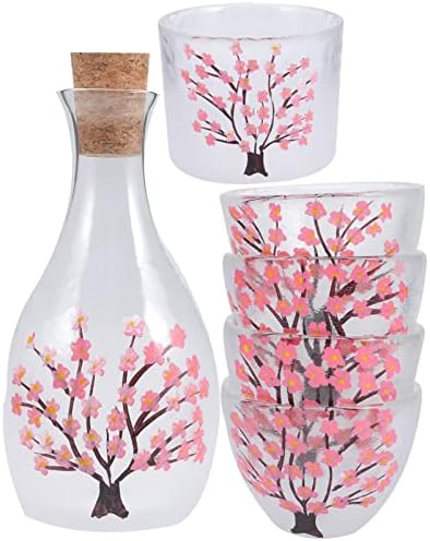 כוסות אספרסו של קאבילוק כוסות אספרסו כוסות סאקה יפנית זכוכית כוללות בקבוק טוקקורי ו -4 כוסות אוצ'וקו