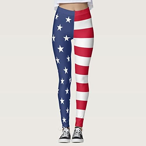 Ruiruilico 4 ביולי אמריקה דגל יוגה מכנסי יוגה לנשים בקרת בטן אימון חותלות פעילות חותלות מזדמנים