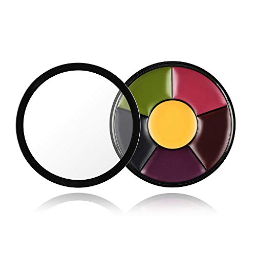 CCBEAUTY 6 צבע גלגל חבורה ליל כל הקדושים SFX צבע גוף עם טריזים ספוגיים של 10 יחידות