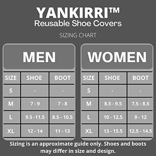 Yankirrri ™ שחור פרימיום מנוני כיסויי נעלי נעלי: 2 x זוגות של כיסויי נעליים רחיצים לשימוש חוזר ומכונה