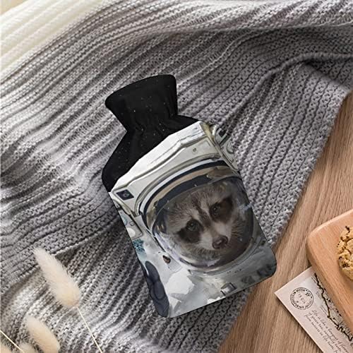 חלל אסטרונאוט דביבון בקבוק מים חמים עם כיסוי רך 1L תיק חם קלאסי גדול יותר לרגלי ידיים של כתף הצוואר