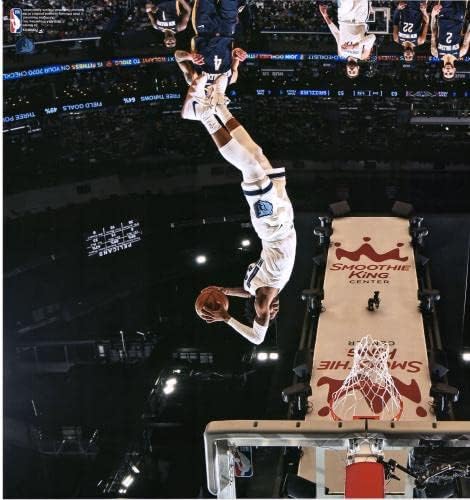 JA Morant Memphis Grizzlies לא חתום Tomahawk צילום Dunking - אמנות והדפסים מקוריים ב- NBA
