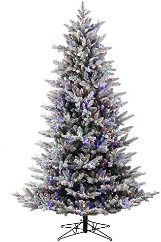Vickerman 4.5 'x 39 עץ חג המולד מלאכותי של אספן נוהר, אורות LED רב צבעוניים - עץ פו מכוסה שלג