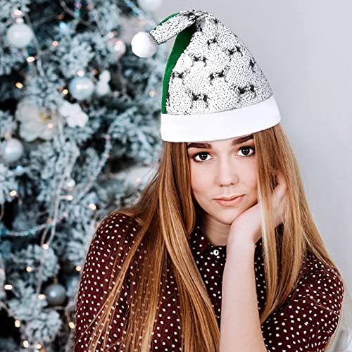 אמריקאי בולדוג פאייטים חג המולד כובעי סנטה חג המולד כובע למבוגרים שמח חג המולד המפלגה תלבושות בני כובע