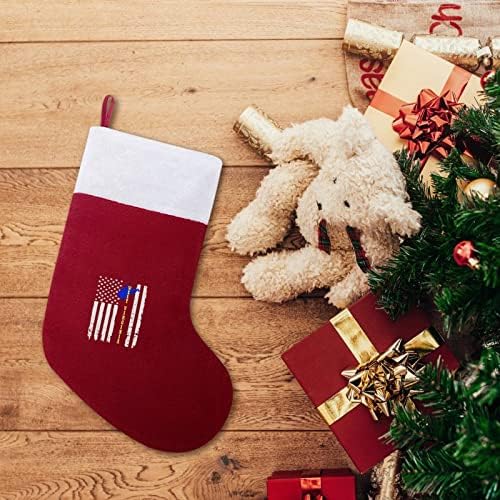 ארהב דגל מערב וירג'יניה סטייט גרבי חג המולד גרבי משפחה עיצוב עץ עץ קישוטי קישוטי תלייה חמודים לחג המולד 8.2 x