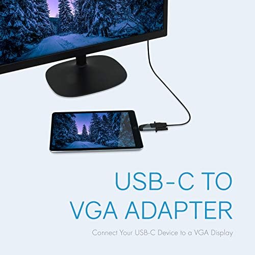 Realm USB-C ל- VGA מתאם, USB סוג C ל- VGA מתאם נסיעות, תואם ל- MacBook Pro 2020, iPad Pro 2020, Chromebook,