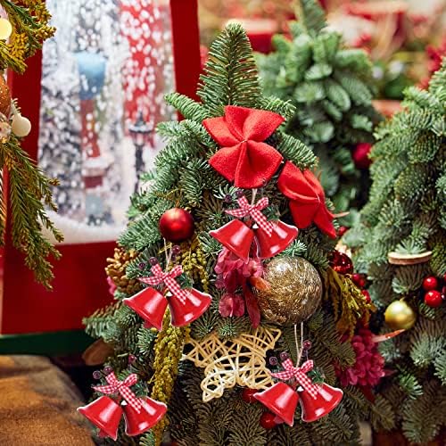 6 יח 'פעמוני חג מולד עץ מתכת קישוט תליית פעמוני ג'ינגל תליונים לקישוט חג לחג המולד