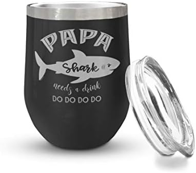 כריש Veracco Papa זקוק לשתייה כוס מבודד קיר כפול עם מכסה הוכחת התזה