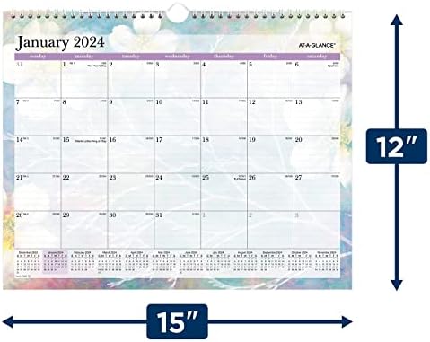 לוח השנה בקיר 2024, 15 x 12, בינוני, חודשי, חלומות