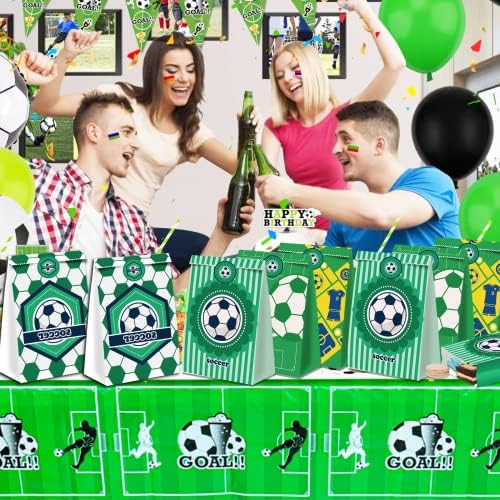 תיקי כדורגל של 24 PCS כדורגל שקיות מתנה כדורגל תיקי פינוק לכדורגל לכדורגל של מסיבות יום הולדת לכדורגל