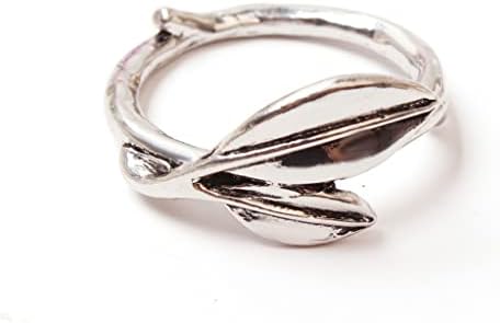 Xjjzs 12 חלקים מפית עלים טבעת יצירתית שני מפית עלים טבעת מלון מערבית עץ דקורטיבי ניצן מפית אבזם