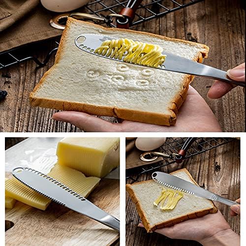 נירוסטה חמאת מפזר סכין, קקר 3 ב 1 מטבח גאדג ' טים, חמאת סכין עבור קר חמאה, לחיתוך ומתפשט חמאת