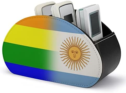גאווה להטבים דגל ארגנטינה מחזיקי שלט רחוק PU עור מארגן אחסון קאדי עם 5 תא לציוד למשרד ביתי