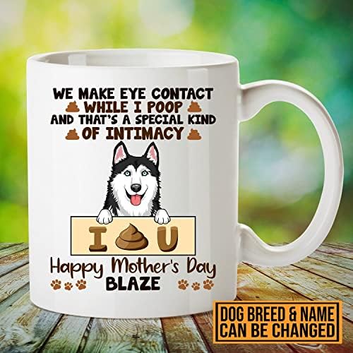 גזעי כלבים מותאמים אישית של Urvog אנו יוצרים קשר עין בזמן שאני קופץ כוסות ספל קפה קרמיקה של אמהות מאושרות,