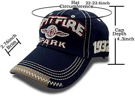 Spitfire Spark 1932 כובע בייסבול כותנה רקומה כובע אבא מתכוונן רך כובעי משאיות וינטג 'לשטוף לגברים