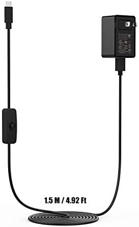 NC USB סוג C מטען אספקת חשמל כבל 5.25V/3A UL רשום 1.5 מ '/4.92ft USBC כבל מתאם כוח מתאם ארהב