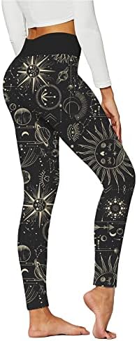 מכנסי יוגה מודפסים לנשים חותלות אימון מותניים גבוה מכנסיים מכנסיים מפעילים מכנסי יוגה ספורט